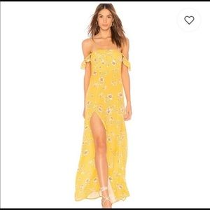 Flynn Skye yellow bardot maxi dress